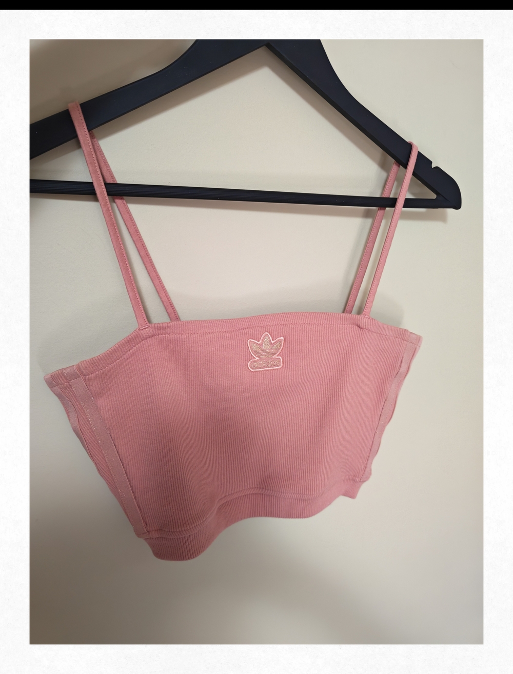 Adidas Ribbed Cropped Tank Top in Rose Pink